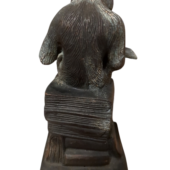 Selling One Vintage Heavy Brass Monkey Reading Book - Picture 6 of 6